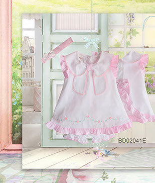 Pretty Originals Bow & Embroidery Dress with Bloomer Pants & Headband