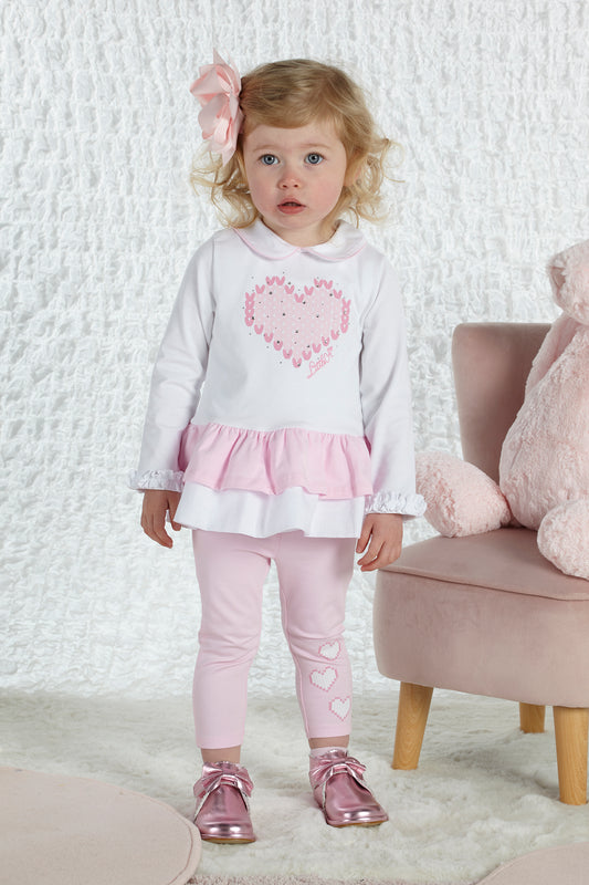 Little A Adeline Peplum Heart Leggings Set