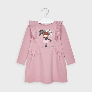 “Gabby” Mayoral Blush Fleece Dress - Hetty's Baby Boutique