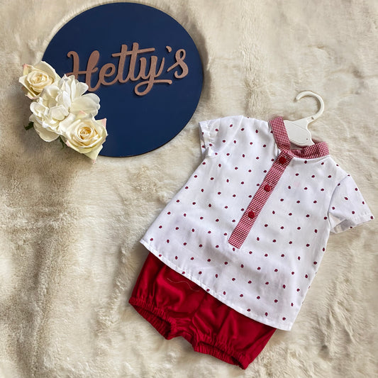 ** 6M ** Ladybird Red Short Set