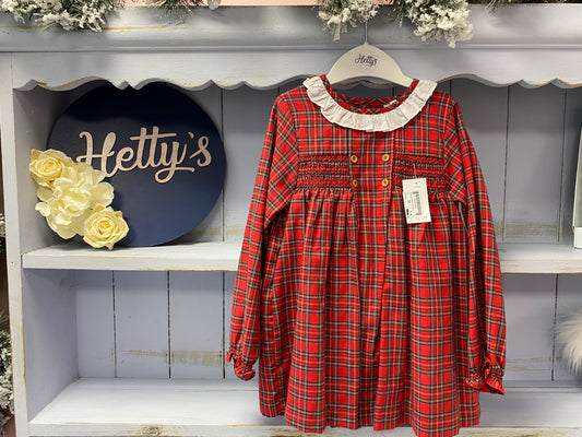 Tartan Dress With Peter Pan Collar 4Y & 5Y - Hetty's Baby Boutique