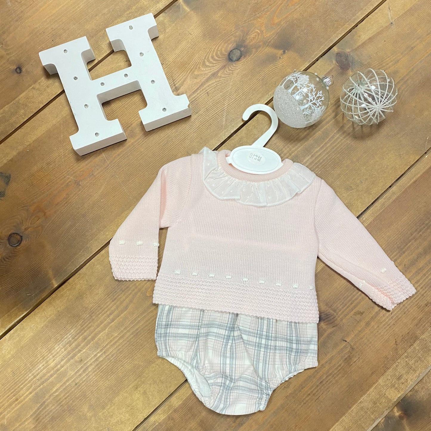 Spanish Grey & Pink Check Jam Pant Set